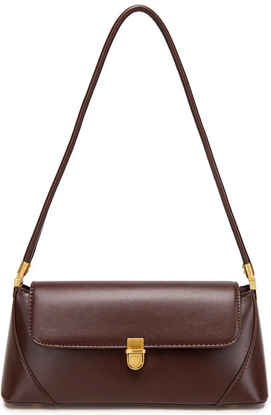 Minimalist Luxury Shoulder Bag — Elegant Brown Classic Purse