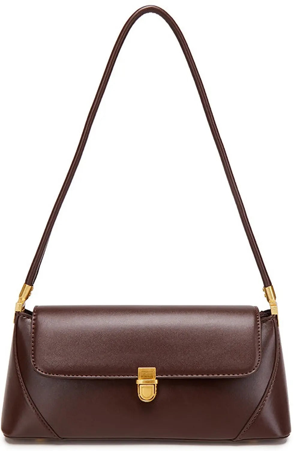 Minimalist Luxury Shoulder Bag — Elegant Brown Classic Purse