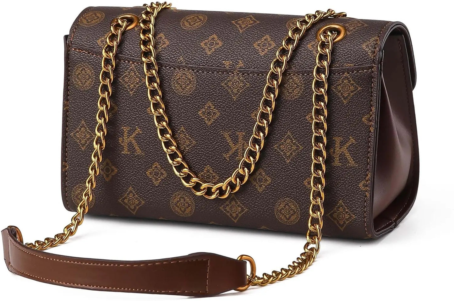 Monogram Chain Shoulder Bag — Premium Party Wear Sling Purse